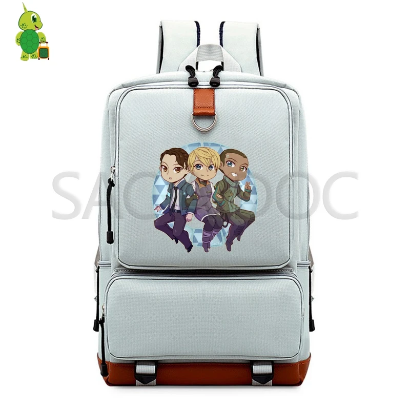 Detroit Become Human RK800 Backpack College Student School Bags for Teenage Girls Boys Laptop Backpack Cosplay Travel Rucksack - Цвет: 12