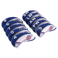 10 шт./компл. Флаг Великобритании неопрен Гольф Чехлы для клюшек Синий Белый