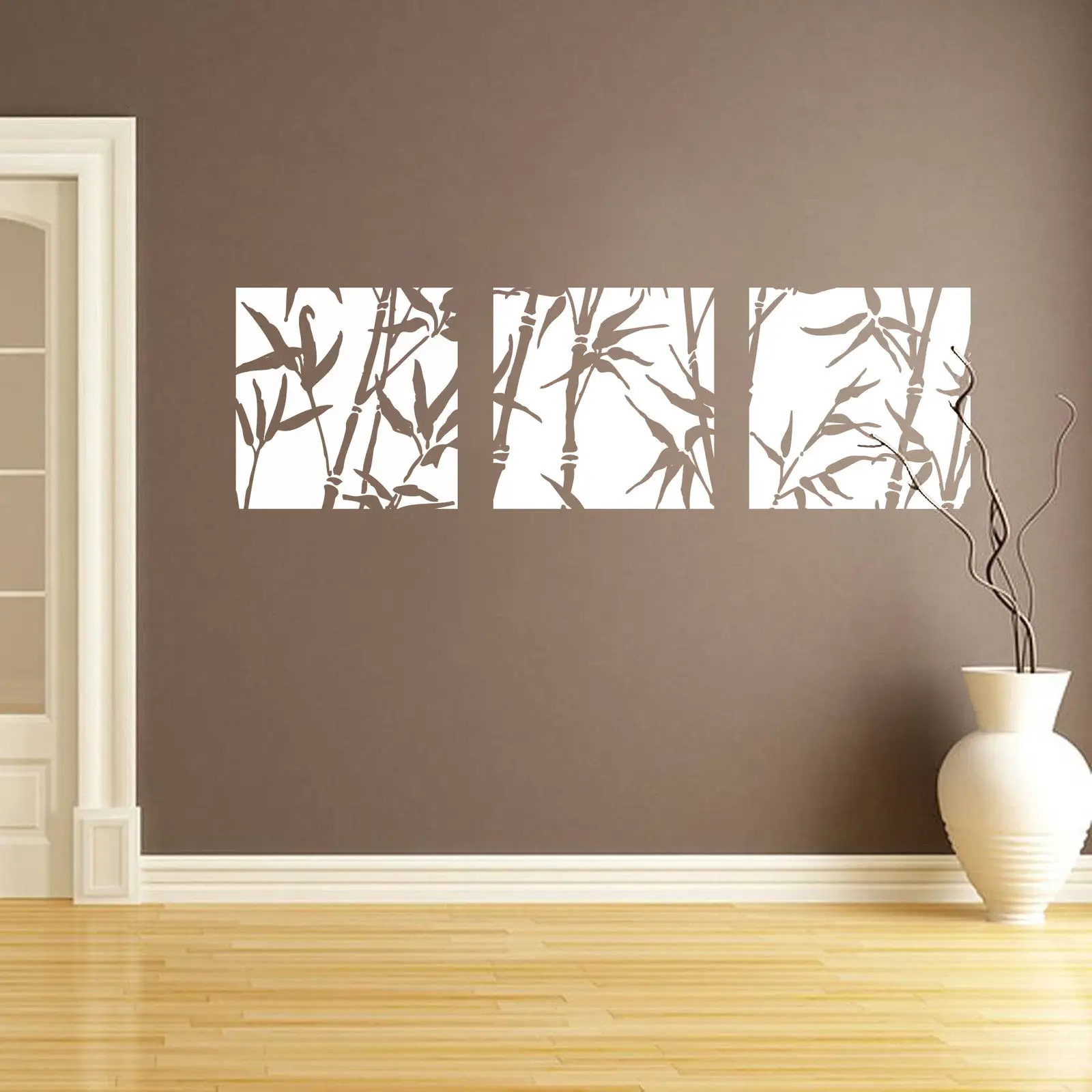 Bamboo Canvas Style Art Wall Sticker Vinyl Mural Decalart wall sticker