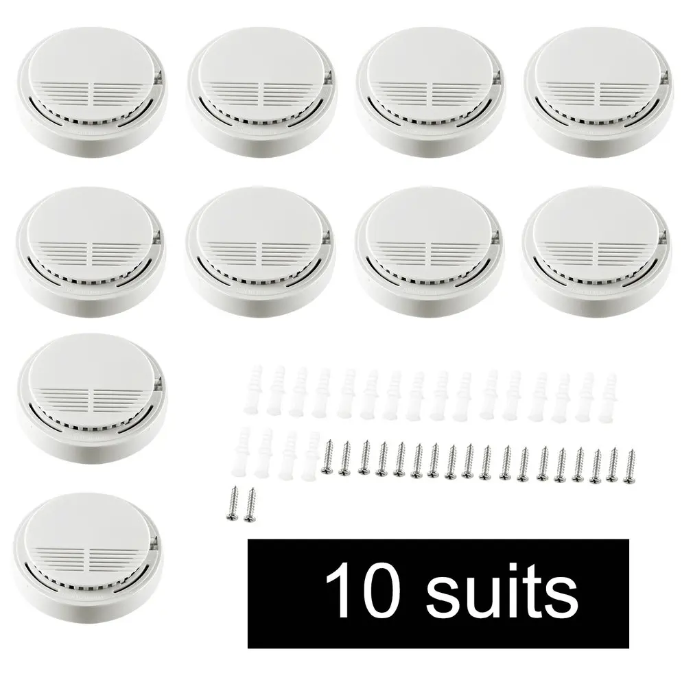 

10Pcs Sensor Sensitive Photoelectric Home Independent alarm Smoke Detector Fire Alarm alone Sensor For Family Guard