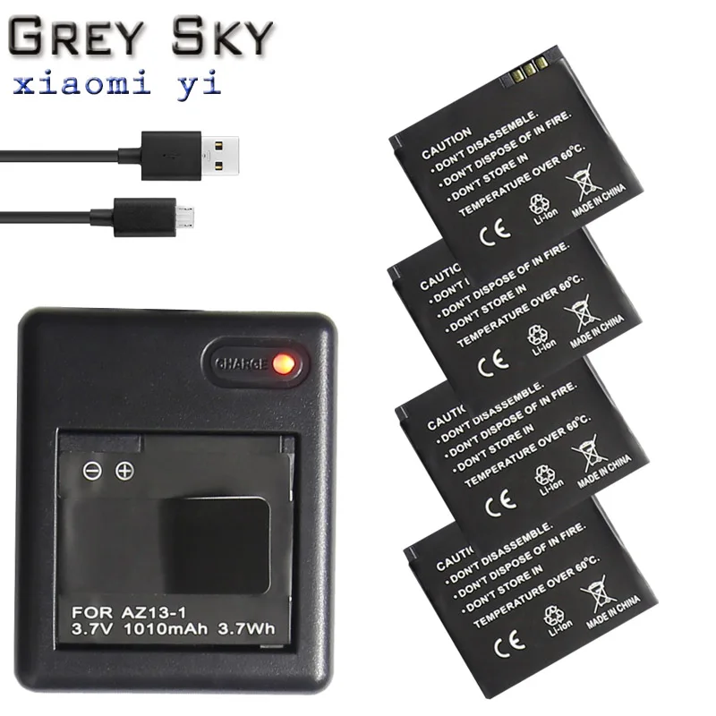 

High Quality Xiaomi yi battery 1010mAh xiaoyi battery+xiaoyi dual charger For xiaomi yi action camera xiaomi yi accessories