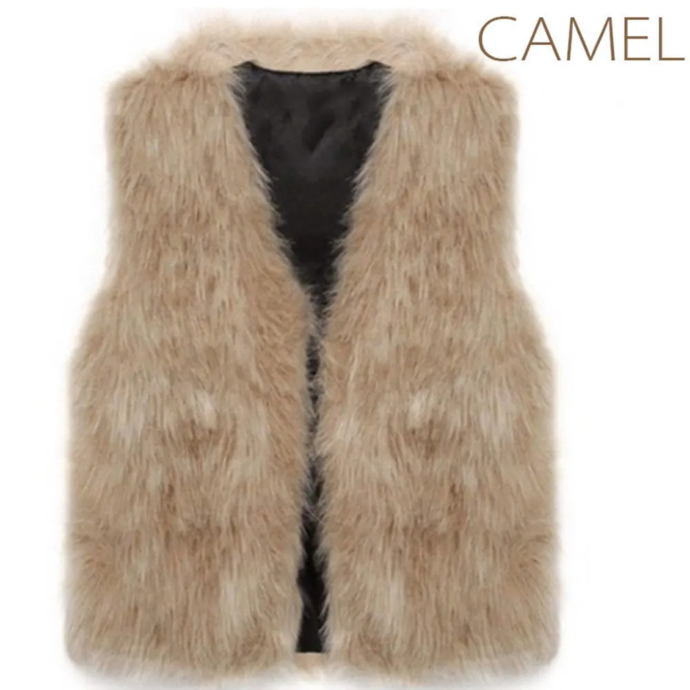 Fashion Hot Autumn women's vest Winter Fur Vest Warm Faux Fox Short Jacket Furs Coats Lady Casual Gilet Outwear S-3XL HD88