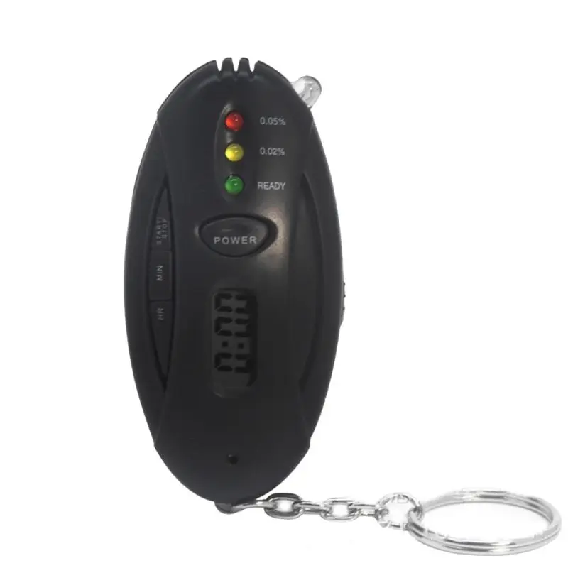 الكحول في الجسم المحمولة الحساسة التنفس اختبار إنذار أضواء دقيقة شاشة ديجيتال LCD مريحة خفيفة الوزن جيب سي