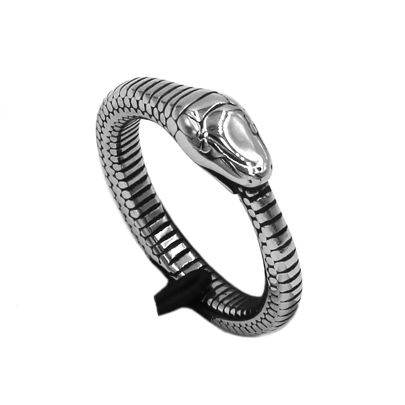 Изысканное кольцо в виде змеи, ювелирные изделия из нержавеющей стали, модное кольцо в виде змеи, животных, байкеров, мужчин, женщин, девушек, SWR0916A