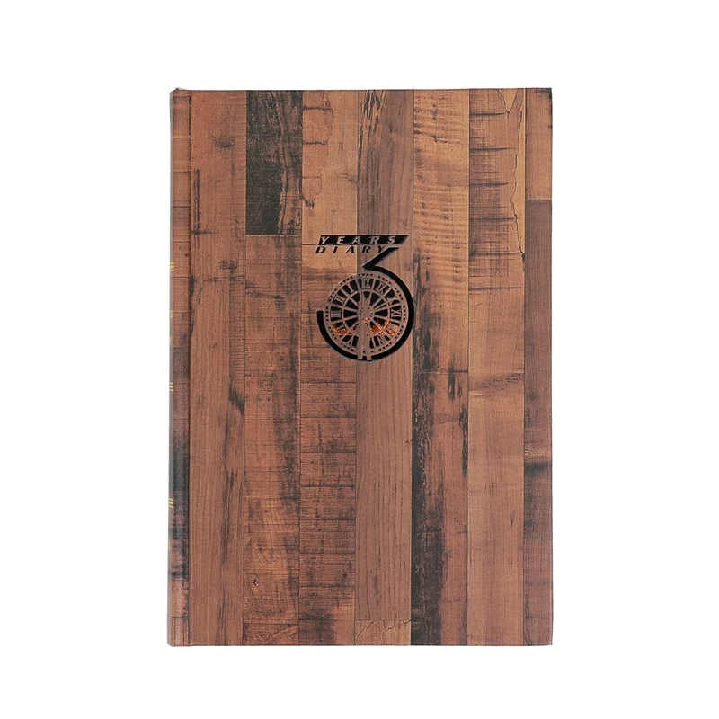 

1 PC Three Years Diary A5 Hardcover Notebook Wood Grain Print Cover 384 Pages Life Planner Daily Plan Journal Stationery