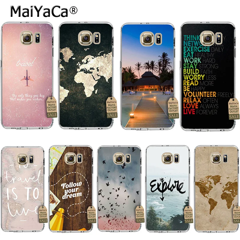 MaiYaCa карта мира план путешествия красивые аксессуары для телефона чехол samsung galaxy