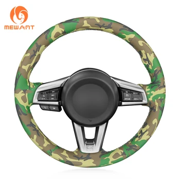 

MEWANT Camouflage Artificial Leather Anti-Slip Hand Sewing Car Steering Wheel Cover for Mazda MX-5 2015 2016 2017 2018 2019 2020