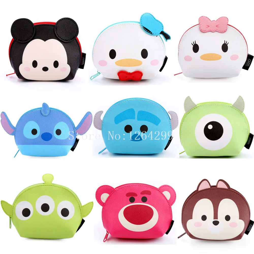 

Mickey Minnie Donald Duck Daisy Stitch Monsters Inc. Toy Story Dale and Chip Girls Kids Mini PU Coin Purses For Children Gifts