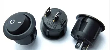 

50pcs black rocket switch/ power supply switch/boat switch springboard switch KCD1-105 20 mm round 2 feet 2brand