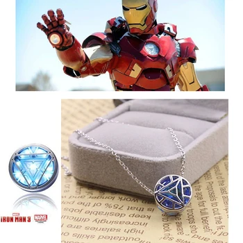 

Iron Man Necklace Pendant Arc Reactor Round S925 Sliver Pendant Necklaces Jewelry for Men Women Cosplay Jewellery Christmas Gift