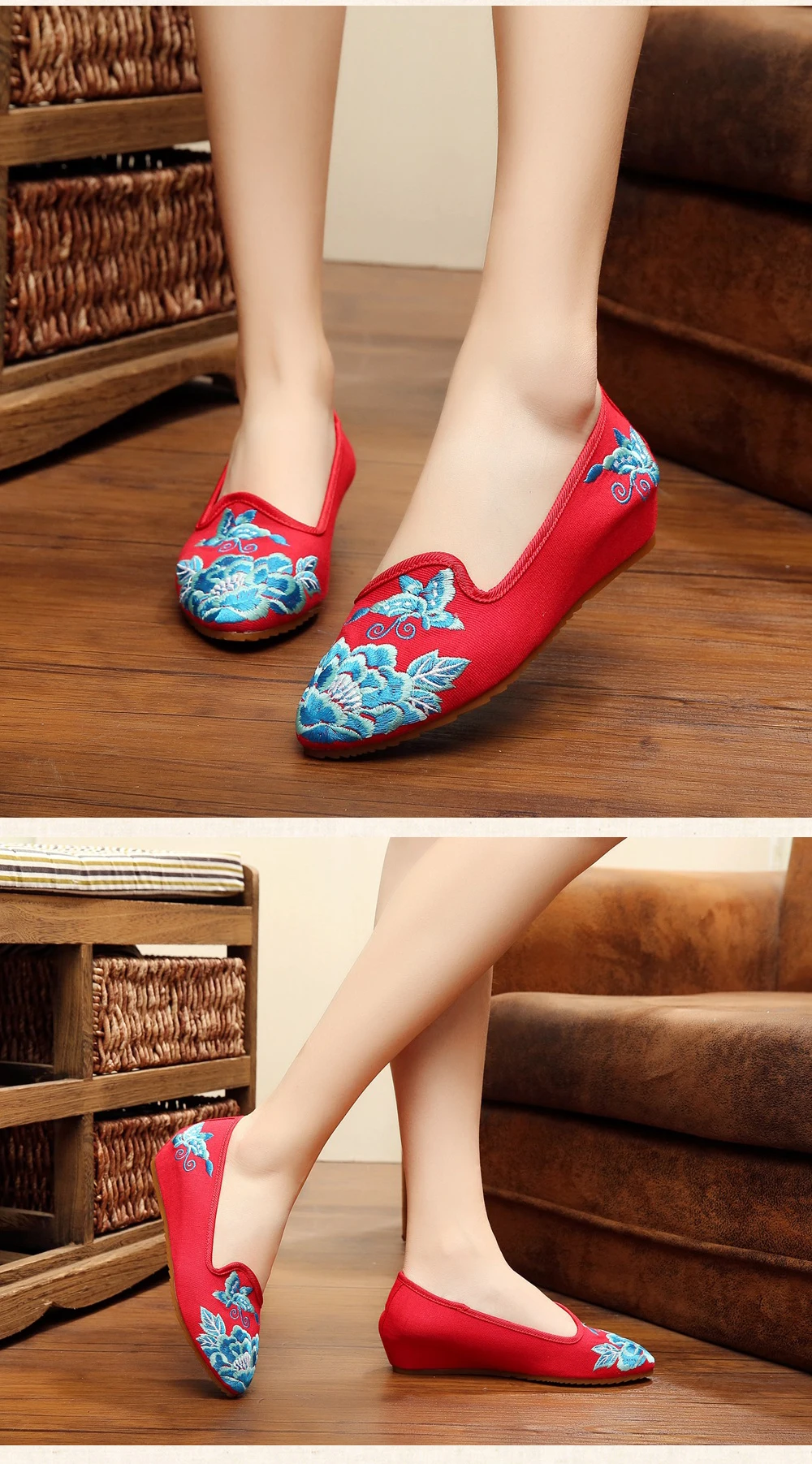 Veowalk/Женская обувь с острым носком; удобные балетки ручной работы с цветочной вышивкой в стиле старого Пекина; женская обувь; sapato feminino