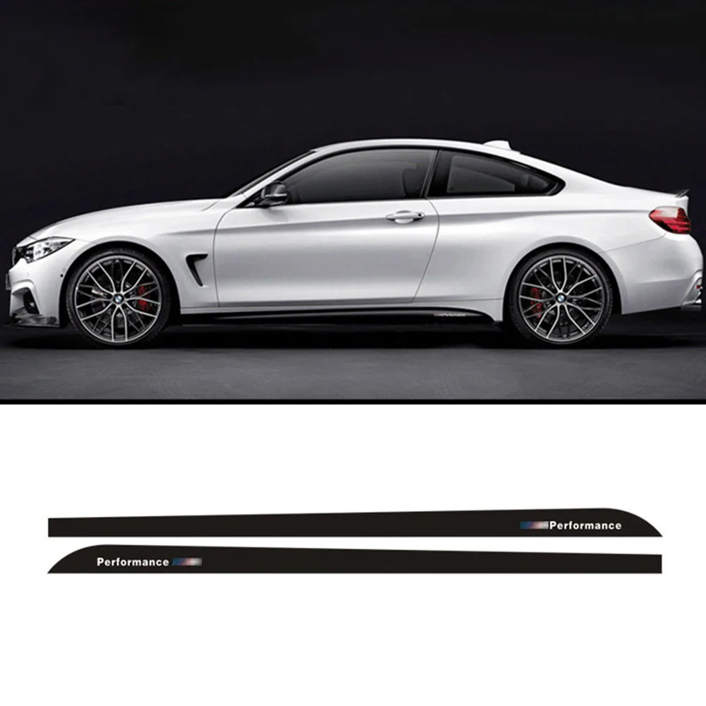 

TRICOLOUR 2x ///Performance Car Body Carbon Fiber Sticker X2 Door Side Skirts For BMW 5 series E60 E61 #LZ56