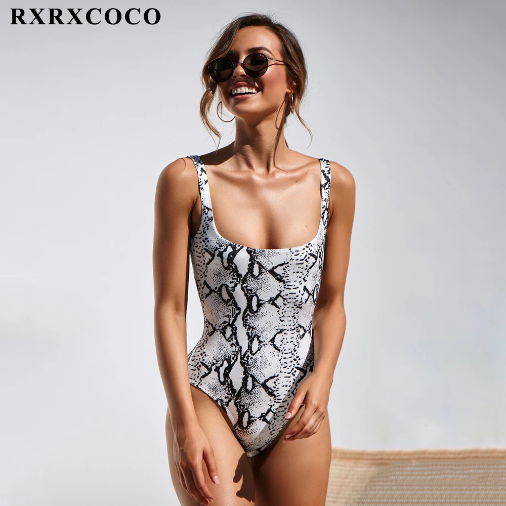 Женский слитный купальник RXRXCOCO с леопардовым принтом монокини пуш ап