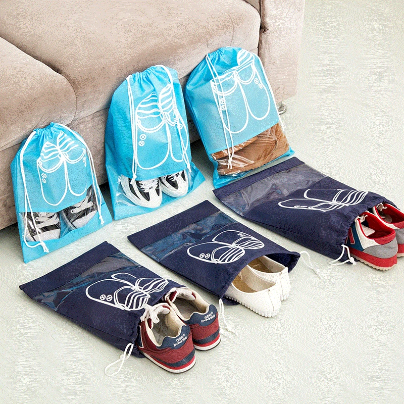 6PCS/SET Dustproof drawstring bag Shoes Storage Bags For Travel Shoe