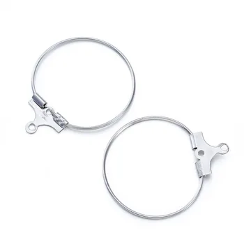 

20pc Metal plated brass hoop Clasps earrings jewelry diy findings, cadmium free & nickel free & lead free, 20mm, hole: 1mm F60