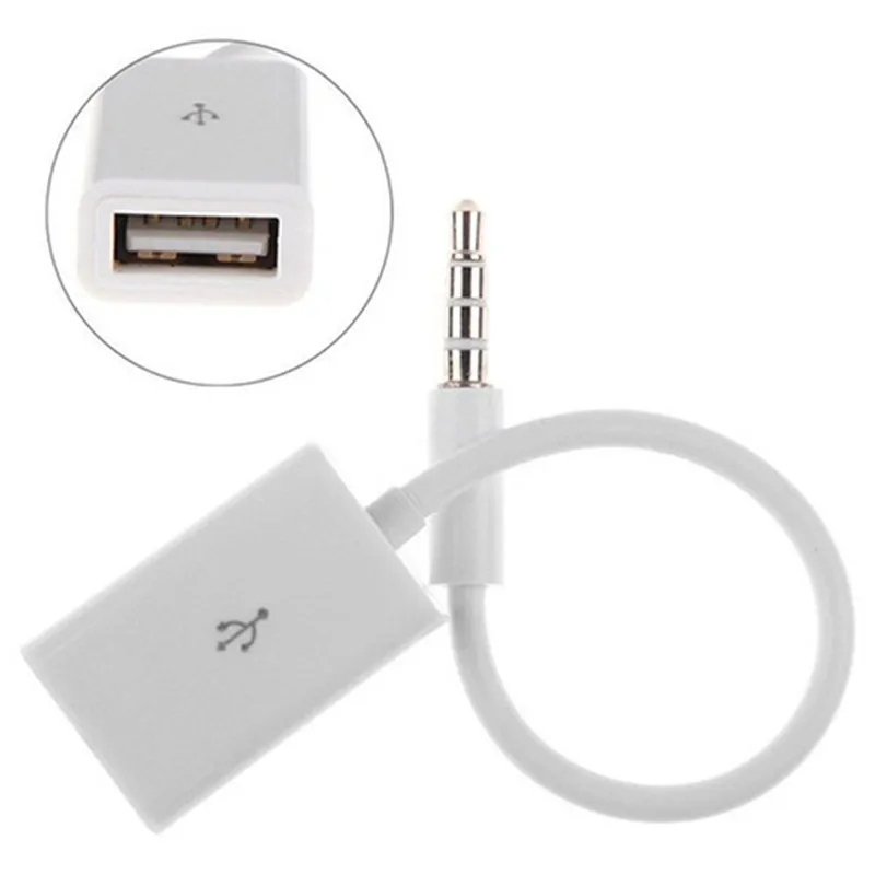 3 5 мм штекер AUX аудио разъем к USB 2 0 гнездо конвертер кабель для автомобиля MP3