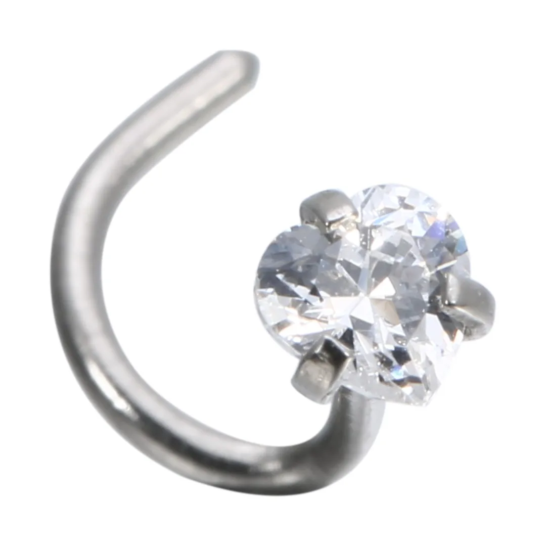 4pcs/lot Crystal Twisted Screw Nose Ring Surgical Steel Nose Studs Geometric Piercing For Women Nose Stud Ring Body Jewelry