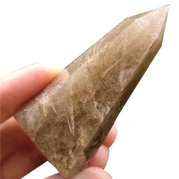 

Natural Rutilated Crystal Point Stone Stones Crystals Wicca Cristal Islande Pierre Naturelle Et Cristaux Healing Home Decor 38g