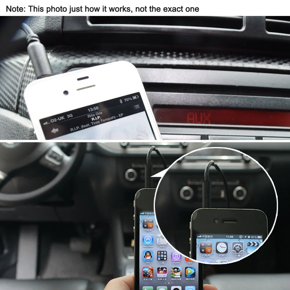 KKMOON Car AUX Input Mode Cable for iPod Phone MP3 3.5mm