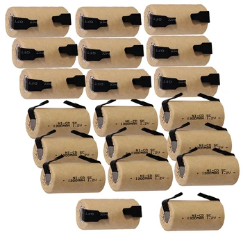 

yeckpowo 20 pcs SC battery 1.2v batteries SUBC nicd rechargeable for power tools 1300mAh for drill screwdriver fast delivery