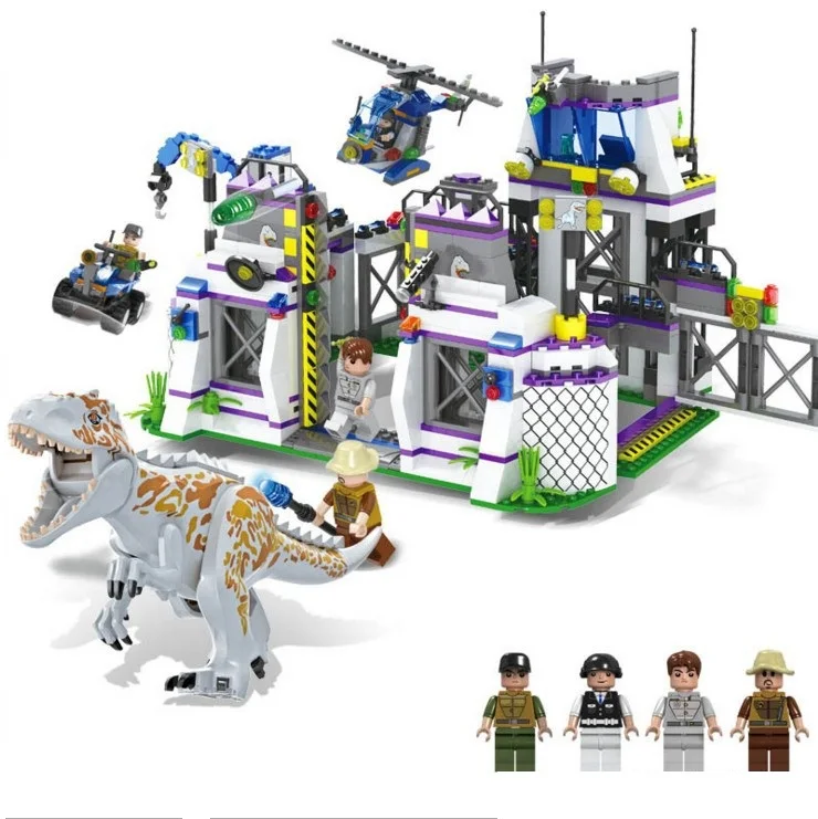 

Jurassic World park dinosaur toys set Building Brick Blocks T-rex raptor Model Compatible Legoinglys Children Christmas gift