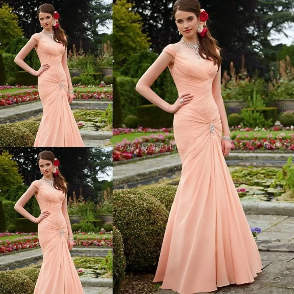 Popular Peach Color Bridesmaid DressBuy Cheap Peach Color Bridesmaid