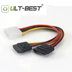 ULT Best 6 шт. SATA Мощность кабель сплиттер molex 4PIN для Serial ATA 15pin x 2 Мужской Женский Y жесткий диск кабели 15 см