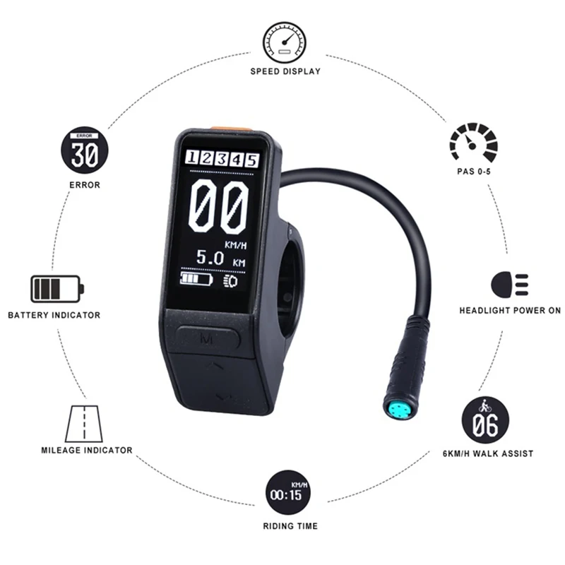 Электрический велосипед Sw102 Lcd мини Водонепроницаемый регулятор скорости для Bafang Bbs01 Bbs02 Bbshd Mid мотор