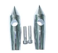 

Chrome/Black Spike Custom 4'' Rise Billet Handlebar Risers For Honda Suzuki Kawasaki