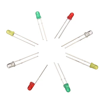 

100PCS 3mm 4 Colors LED diodes Light Assorted Kit White Yellow Red Green component DIY kit Diode Electronic Components Supplie