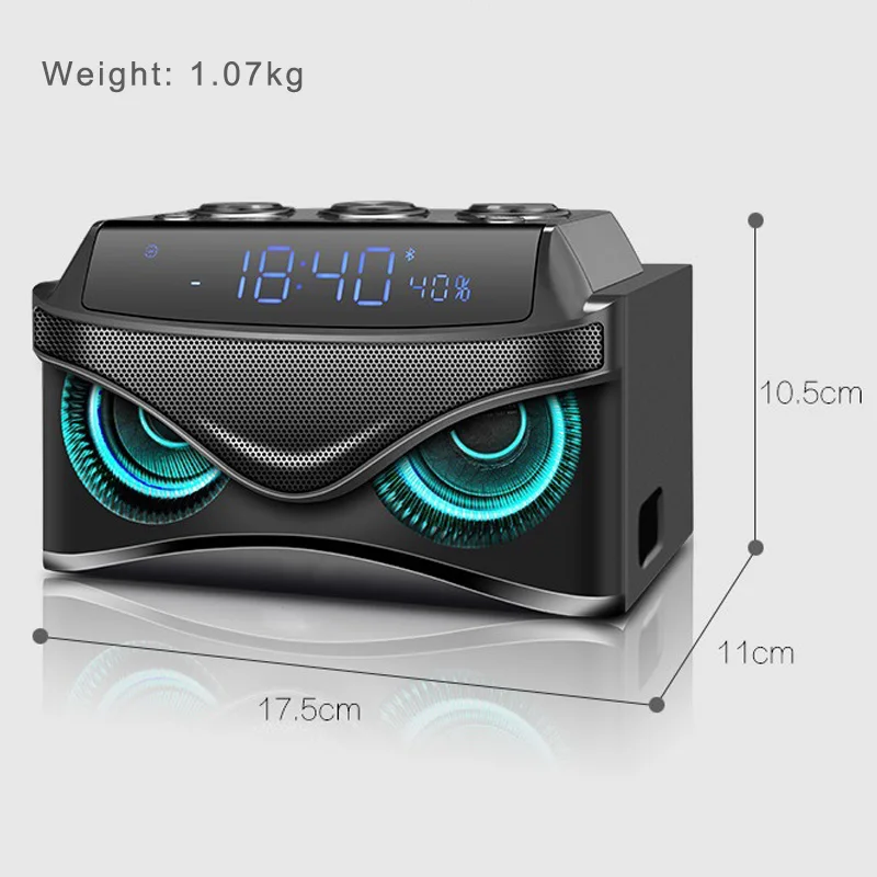 

Wireless 19W Smart Bluetooth Speaker LED Digital Dimmable Desk Alarm Clock with