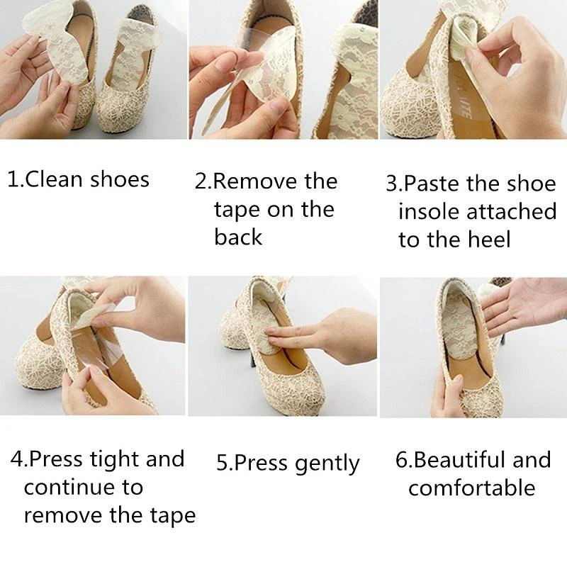 1Pair T-Shape High Heel Grips Liner Arch Support Orthotic Shoes Insert Insoles Foot Heel Protector Cushion Pads for Women