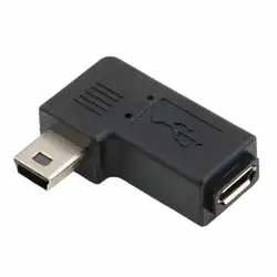 Левый угол 90 градусов мини USB 5pin штекер микро гнездовая часть usb-разъема адаптер синхронизации