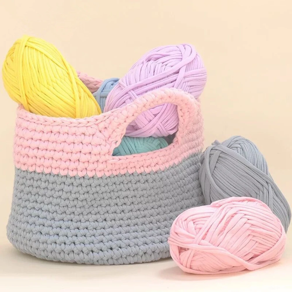 1Pc Hand-knit Woven Thread Thick Yarn Basket Blanket Carpets Yarn Cozy Cotton Wool Knitting Braided DIY Crochet Fancy Cloth Yarn