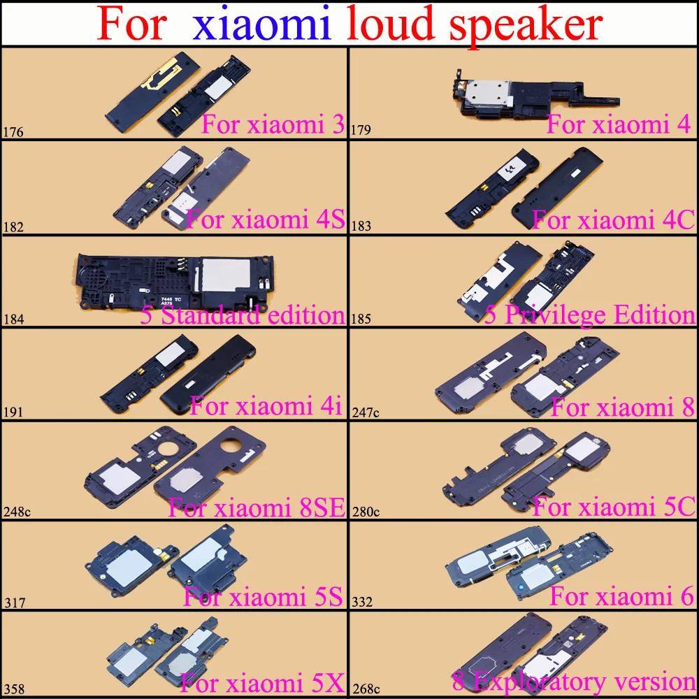 

YuXi Loudspeaker For Xiaomi Mi Note Max Mix 3 4 4i 4c 5 5c 5s 5x 6 6x 8 8SE Loud Speaker Sound Buzzer Ringer Flex Cable Repair