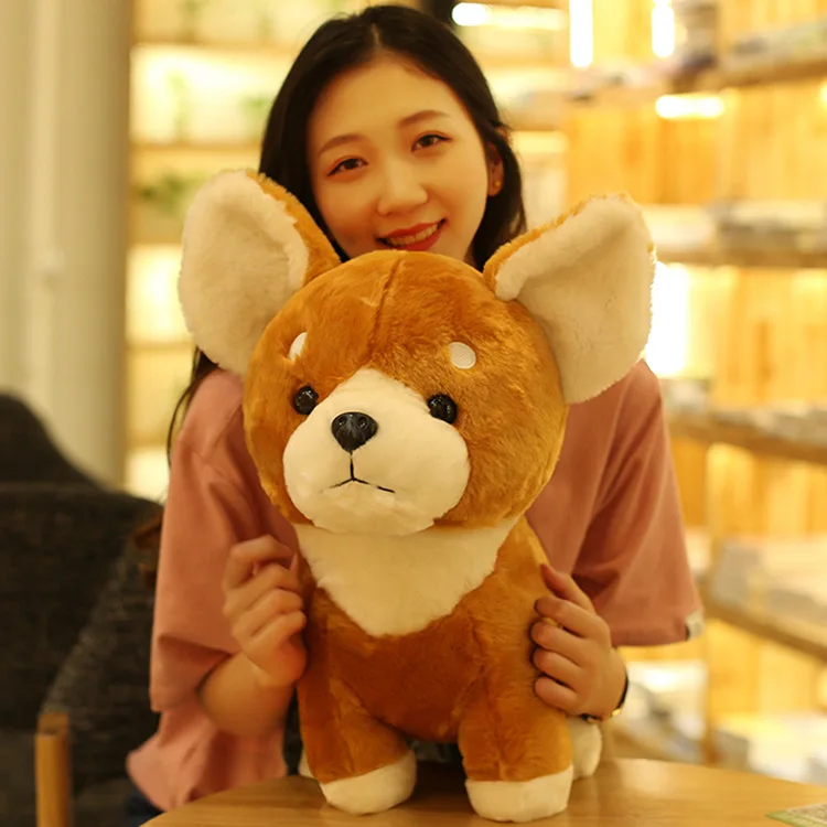 

big plush Shiba Inu toy stuffed sitting yellow dog doll about 45cm