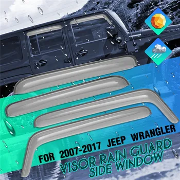 

1Set Auto Door Wind Deflector Window Deflectors Translucent Window Visors Rain Guard for Jeep for Wrangler JK 4 Doors 2007-2017