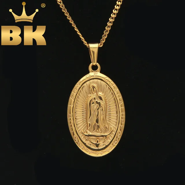 Catholic Necklaces For Men/Women Stainless Steel Gold Color Chain