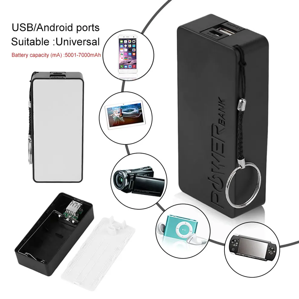 

10 pcs 5600mAh USB Charging Portable External Backup Battery Charger 2*18650 Battery Power Bank Case For Phones