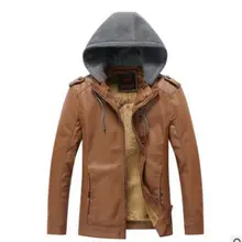 zozowang Leather Hooded Jacket Men Motorcycle Plush Jacket Polar Fleece HOOD Detachable PU Faux Leather Jacket Men Biker Jacket zozowang Leather Hooded Jacket Men Motorcycle Plush Jacket Polar Fleece HOOD Detachable PU Faux Leather Jacket Men Biker Jacket