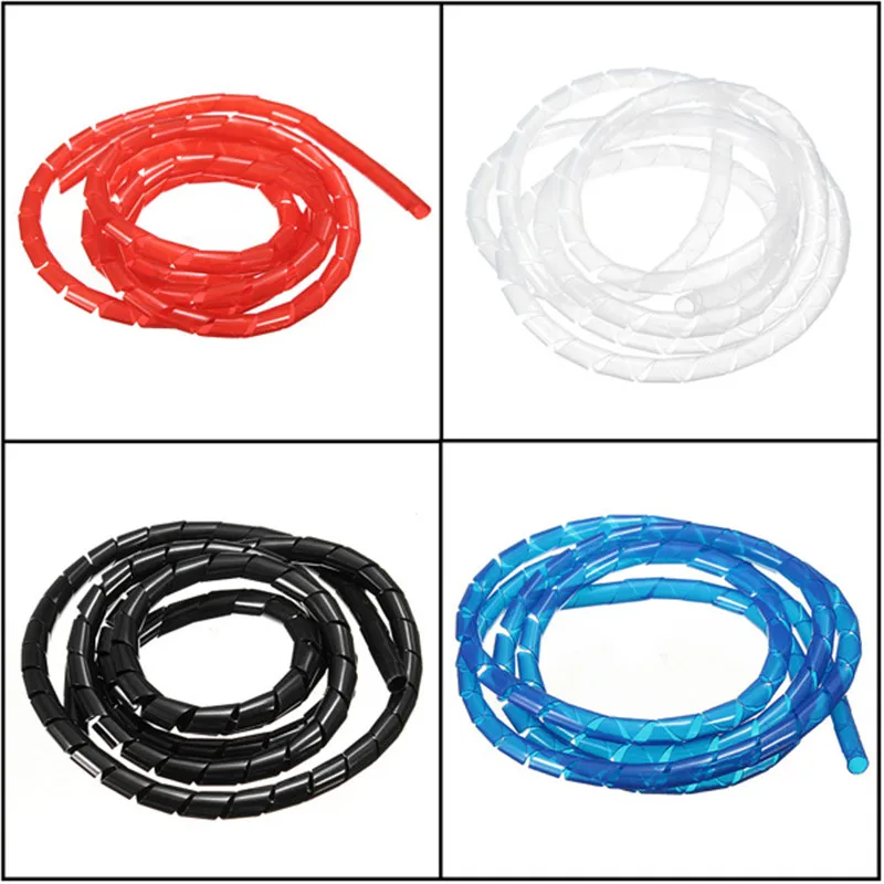 

1M 4-50MM Spiral Wrap Sleeving Band Tube Cable Protector Line Wire Management Wrap with Clip Tool Spiral Office Home