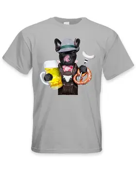 

French Bulldog Bavarian Beer Style Men's T-Shirt - Funny Pet Bull Dog Cartoon t shirt men Unisex New Fashion tshirt Loose