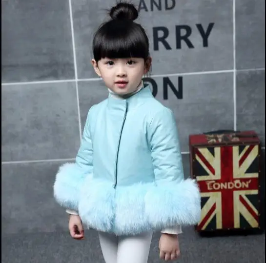 

Toddler child baby kid clothes robocar costume roupas fur coat vestido girl outerwear luxury fur jacket Large size Z838