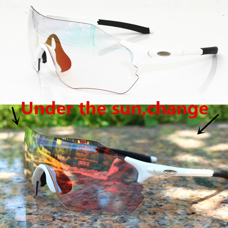 EVzero фотохромные солнцезащитные очки авто объектив спортивные велосипедные Обесцвечивающие очки мужские MTB дорожный велосипед оптика Gafas Ciclismo - Цвет: 5 change to red