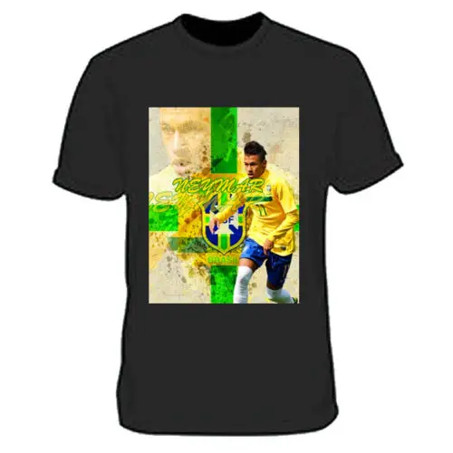 Neymar Soccer New Tee Tshirt Cotton Men's Black T-Shirt Size S to 3XL football  Cool Casual pride t shirt men Unisex Fashion