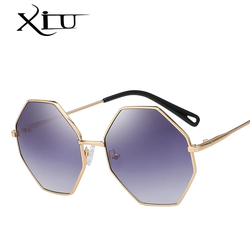 

XIU Oversize Vintage Sunglasses Women Brand Designer Metal Shades Sunglass Fashion Summer Retro Oculos Gafas De Sol UV400