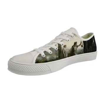 

Shoes Low top White Classic Canvas Vulcanized Casual Shoes for Male Breathable Lace-up Sneakers Art Painting Print Corot Camille