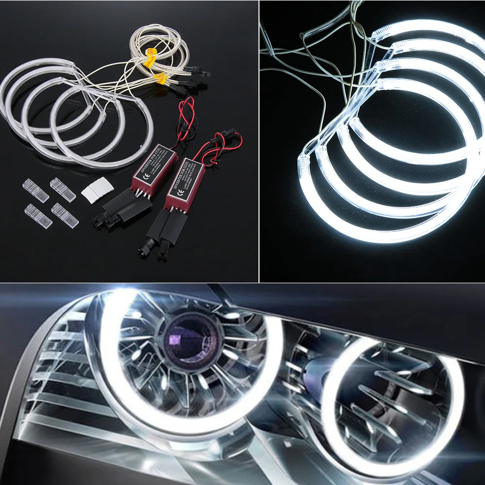 

4Pcs 13.1cm 15W 12V Xenon White Led CCFL Angel Eyes DRL Kit Halo Rings Headlights Lamp For BMW E36 E39 E46 Good Quality