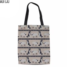 Большая емкость сумки для покупок Женская милая кайма сумка с принтом сумки на плечо для женщин Модный пакет для продуктов