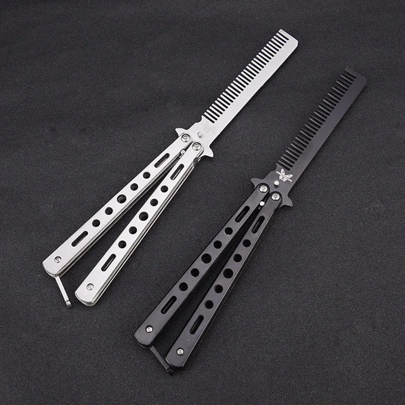 2 Color Foldable Stainless Steel Comb Hand Made Hair Pomade Styling